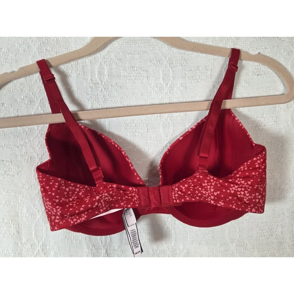Victoria's‎ Secret Lined Demi Bra Womens 34D Red Heart Print Underwire Lingerie